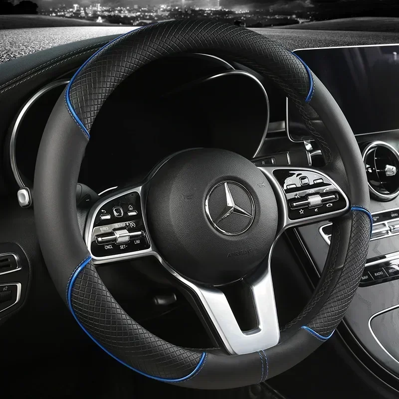 Car Steering Wheel Cover Anti Slip Breathable - Pu Leather Car Steering Wheel Cover