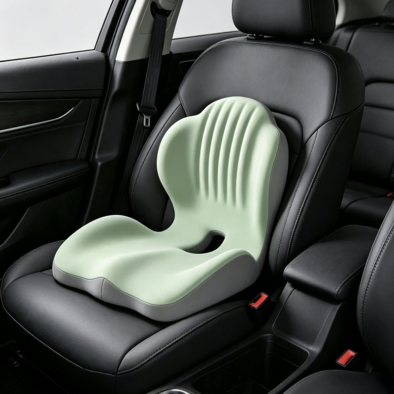 Memory Foam Car Neck Pillow Lumbar Support - Seat Cushion for Office Chair Ergonomic