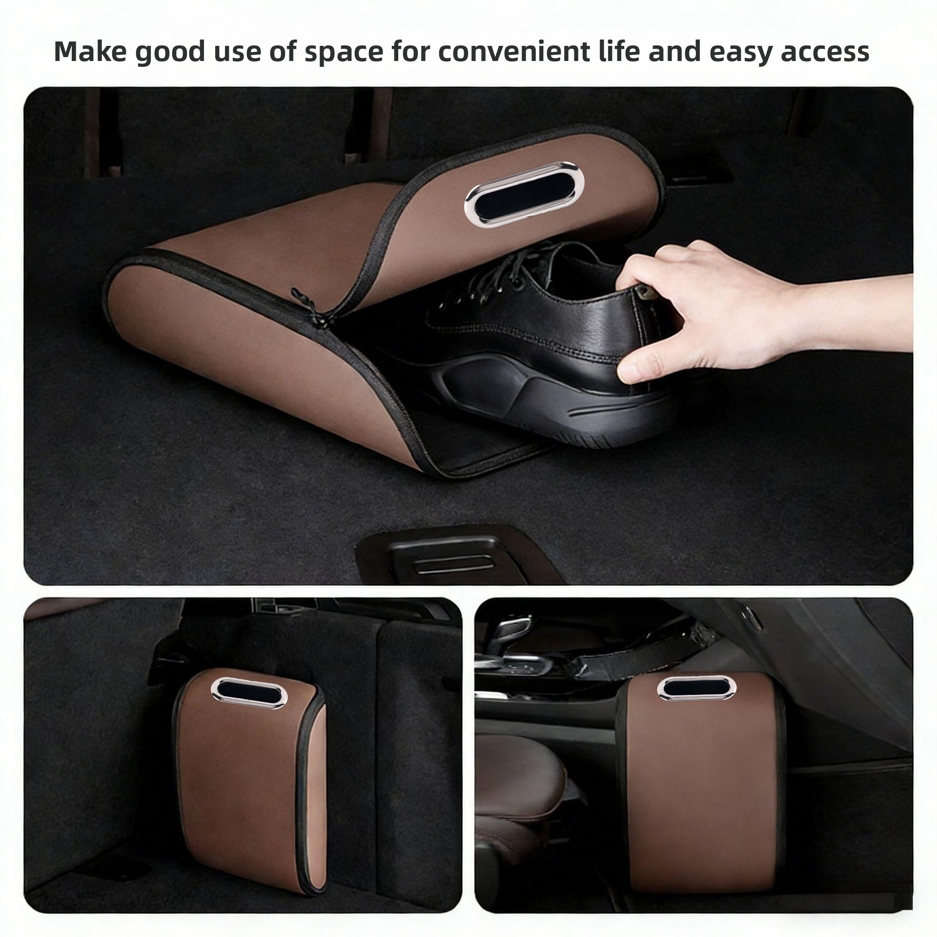 Car Trunk Storage Bag PU Leath - Car Trunk Organizer Foldable Storage Box review and price