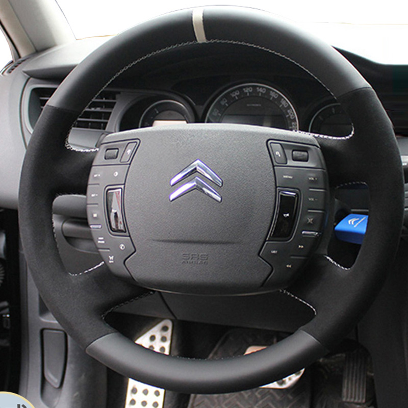 For Citroen C5 2007-2015 DIY H - Car Steering Wheel Cover Anti Slip Breathable review and price