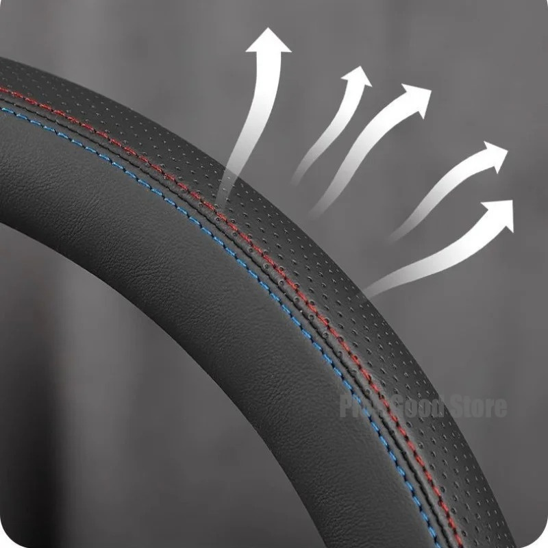Nappa Leather Car Steering Whe - Car Steering Wheel Cover Anti Slip Breathable review and price