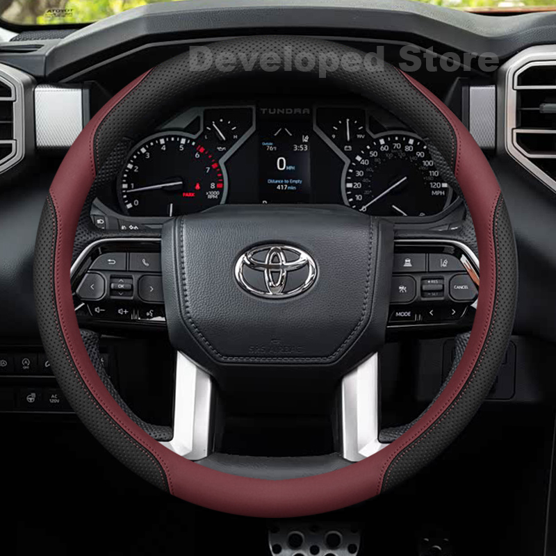 39cm Leather Car Steering Whee - Car Steering Wheel Cover Anti Slip Breathable review and price