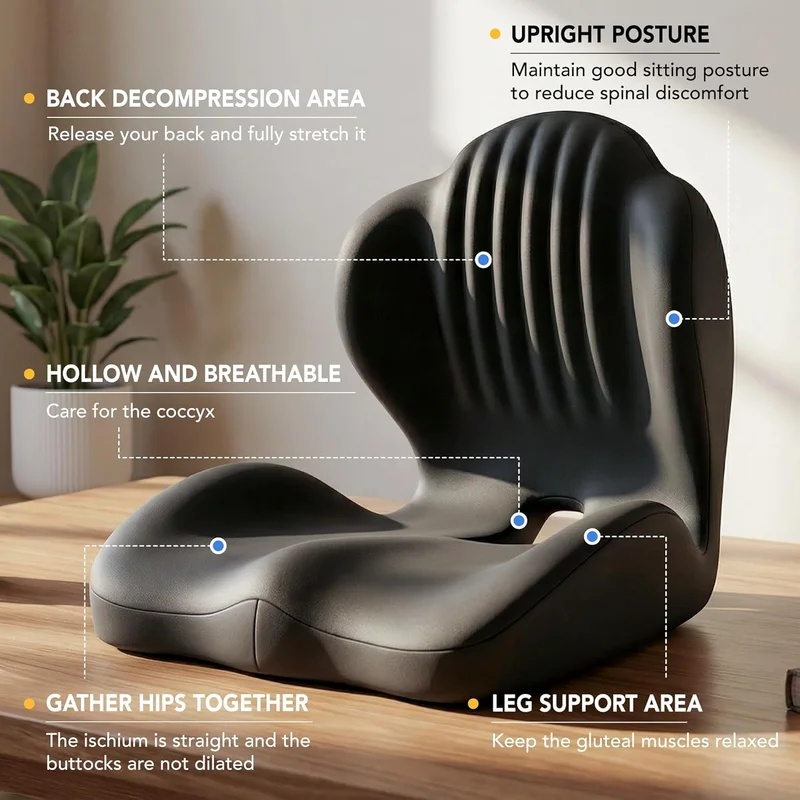 Seat Cushion for Office Chair  - Memory Foam Car Neck Pillow Lumbar Support review and price